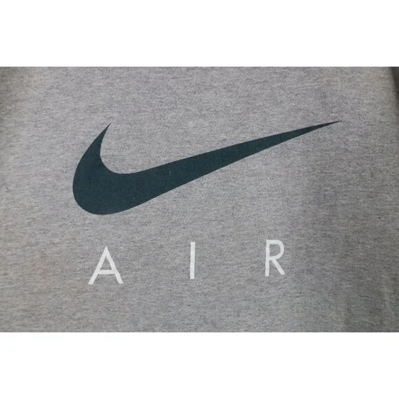 Vtg 90s Nike Air Mens XL Travis Scott Big Swoosh Crewneck Sweatshirt Gray USA